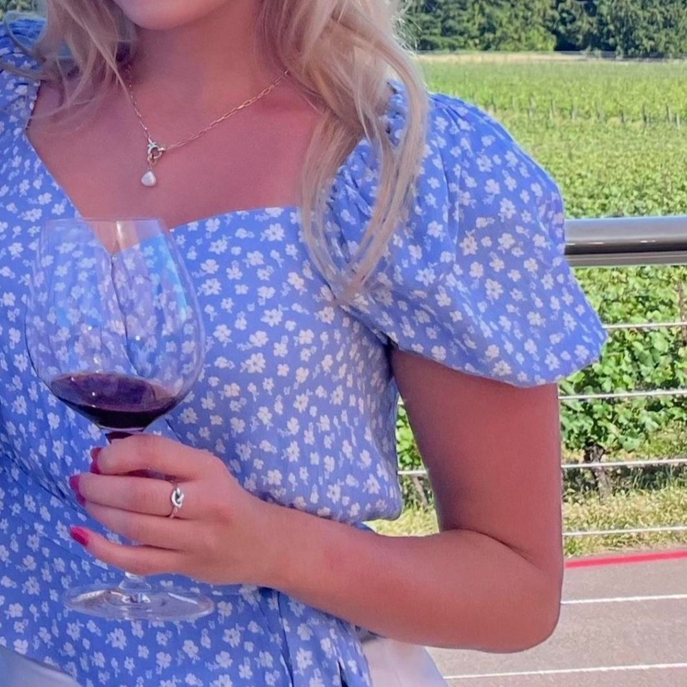 & Other Stories Floral Puff Sleeve Blouse